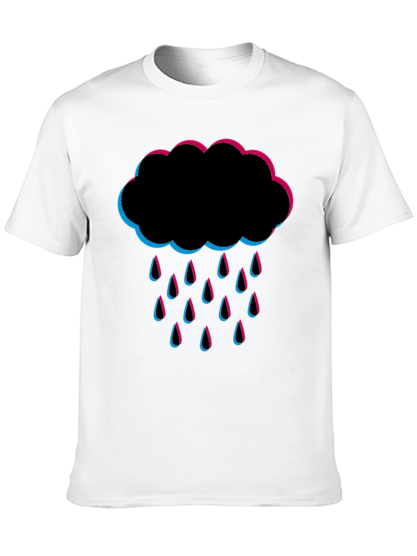 Rain Cloud Graphic Tee - Black Cotton T-Shirt