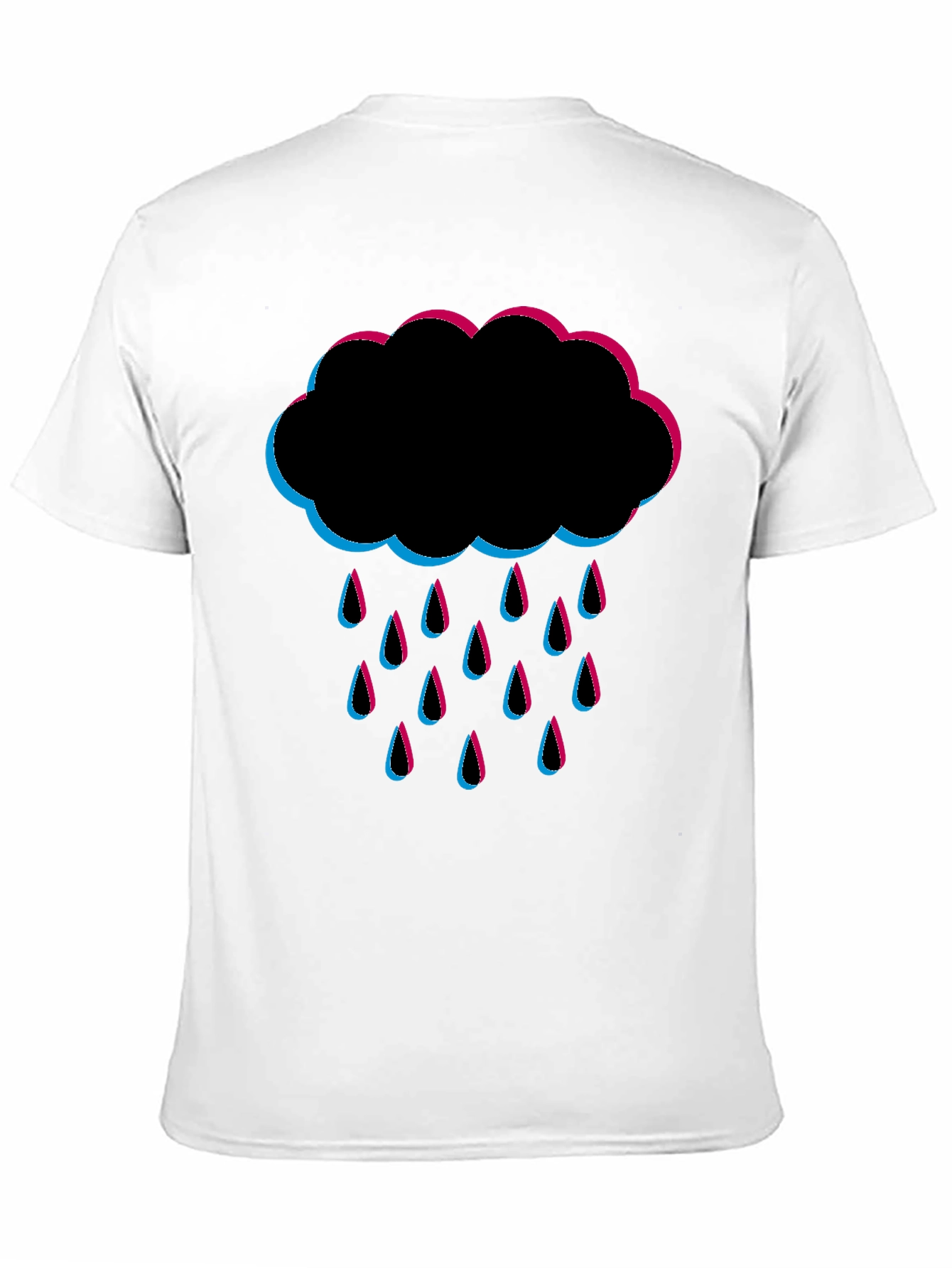Rain Cloud Graphic Tee - Black Cotton T-Shirt