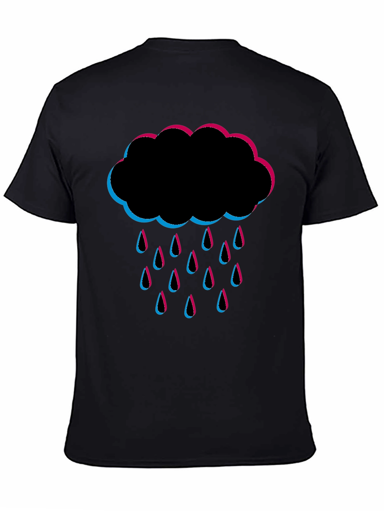 Rain Cloud Graphic Tee - Black Cotton T-Shirt