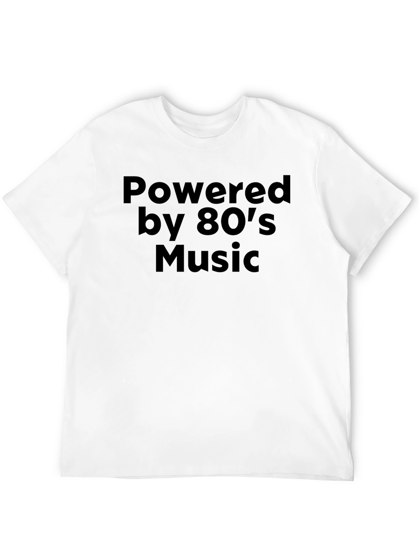 Powered by 80s Music Black T-Shirt