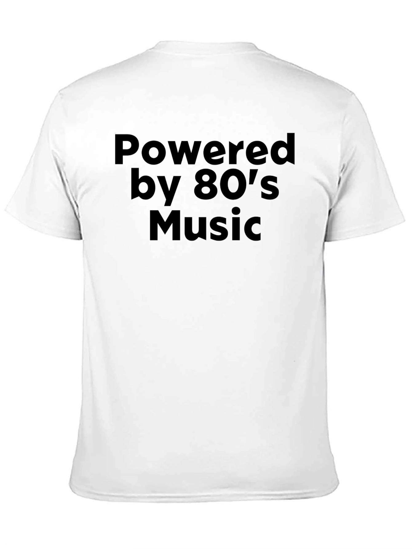 Powered by 80s Music Black T-Shirt