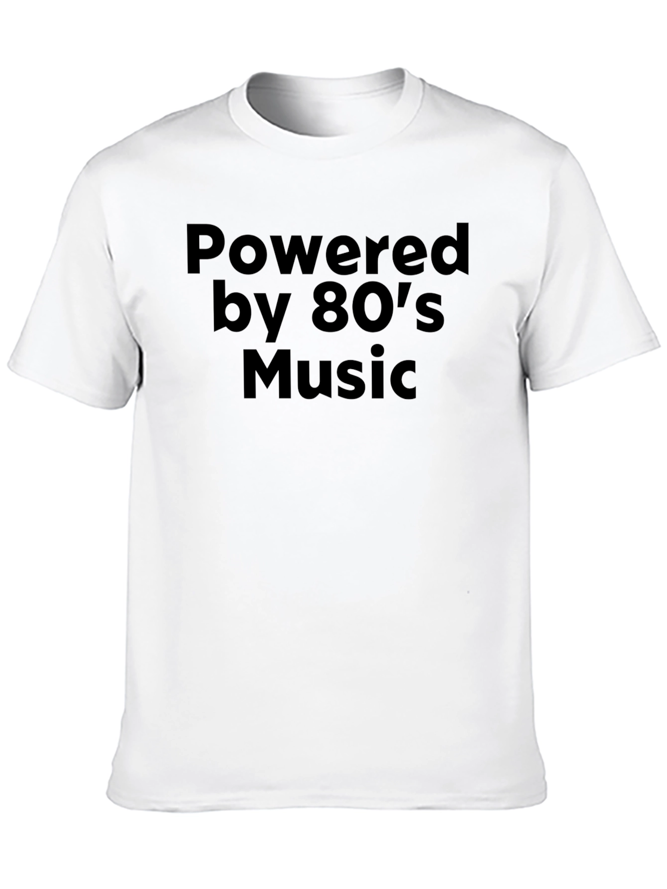 Powered by 80s Music Black T-Shirt