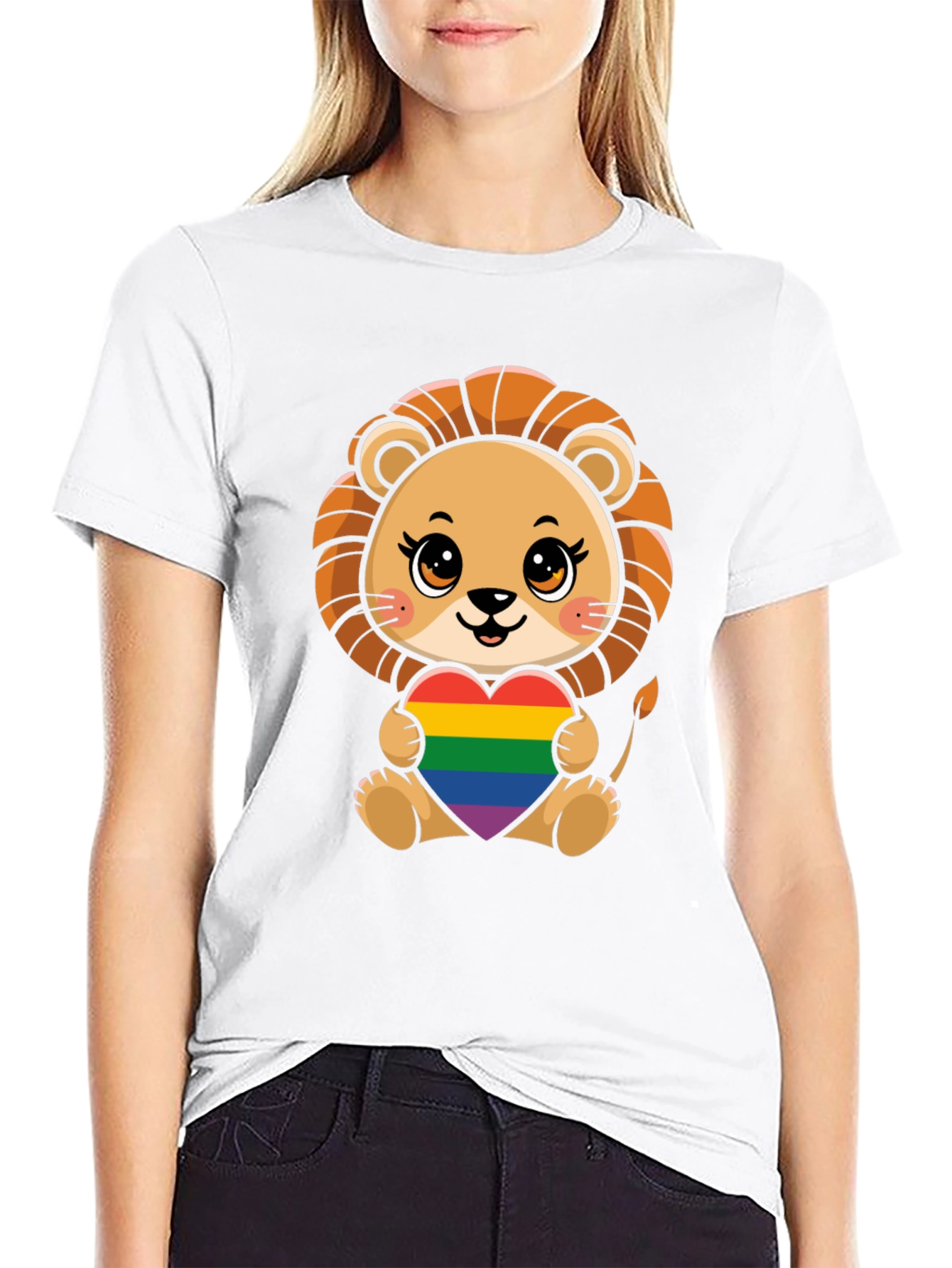Cute Lion LGBT Heart T-Shirt
