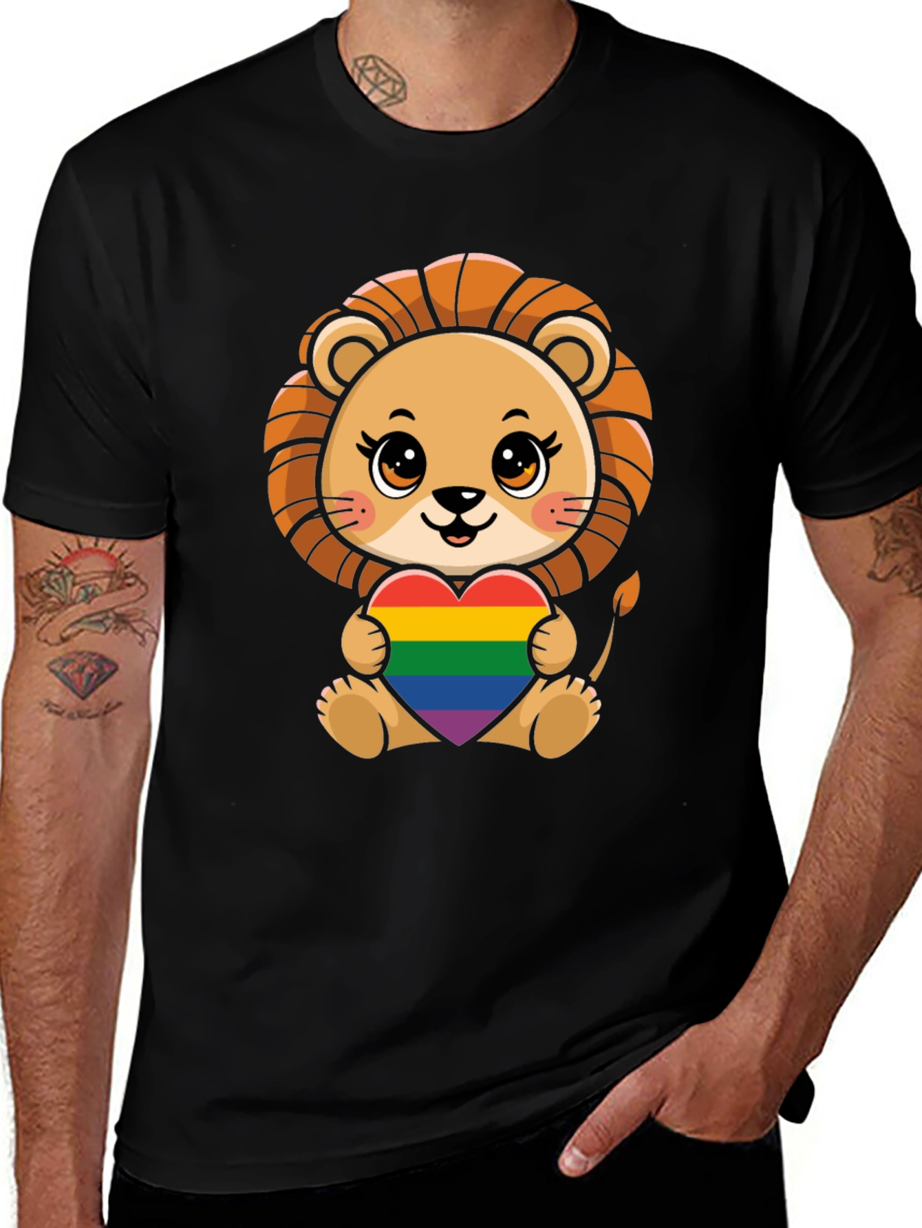 Cute Lion LGBT Heart T-Shirt