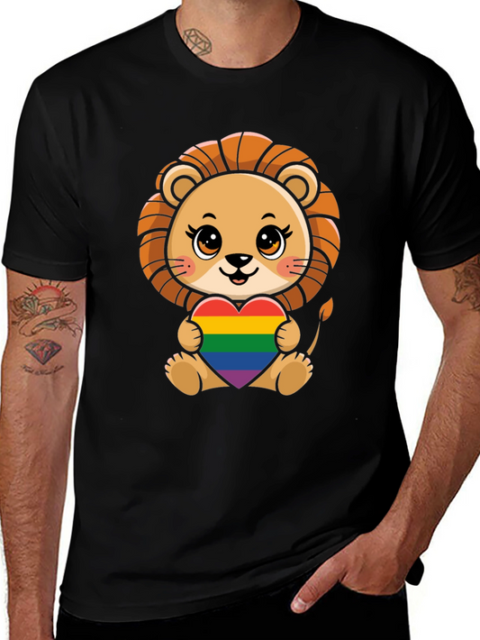 Cute Lion LGBT Heart T-Shirt