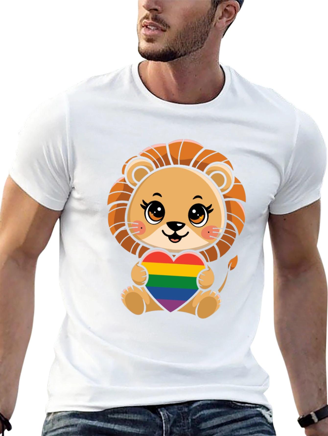 Cute Lion LGBT Heart T-Shirt