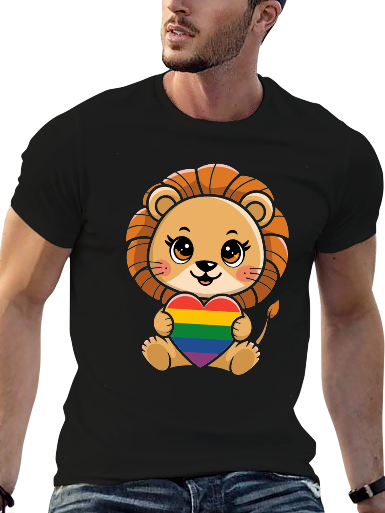 Cute Lion LGBT Heart T-Shirt