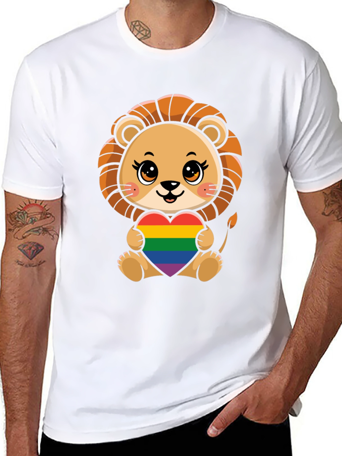 Cute Lion LGBT Heart T-Shirt
