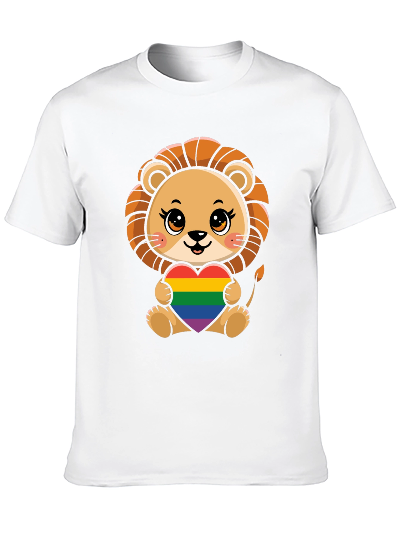 Cute Lion LGBT Heart T-Shirt