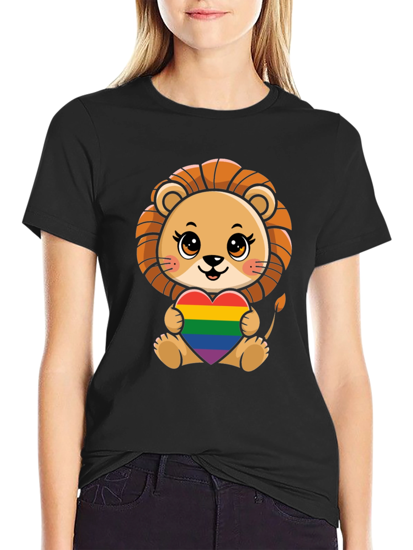 Cute Lion LGBT Heart T-Shirt