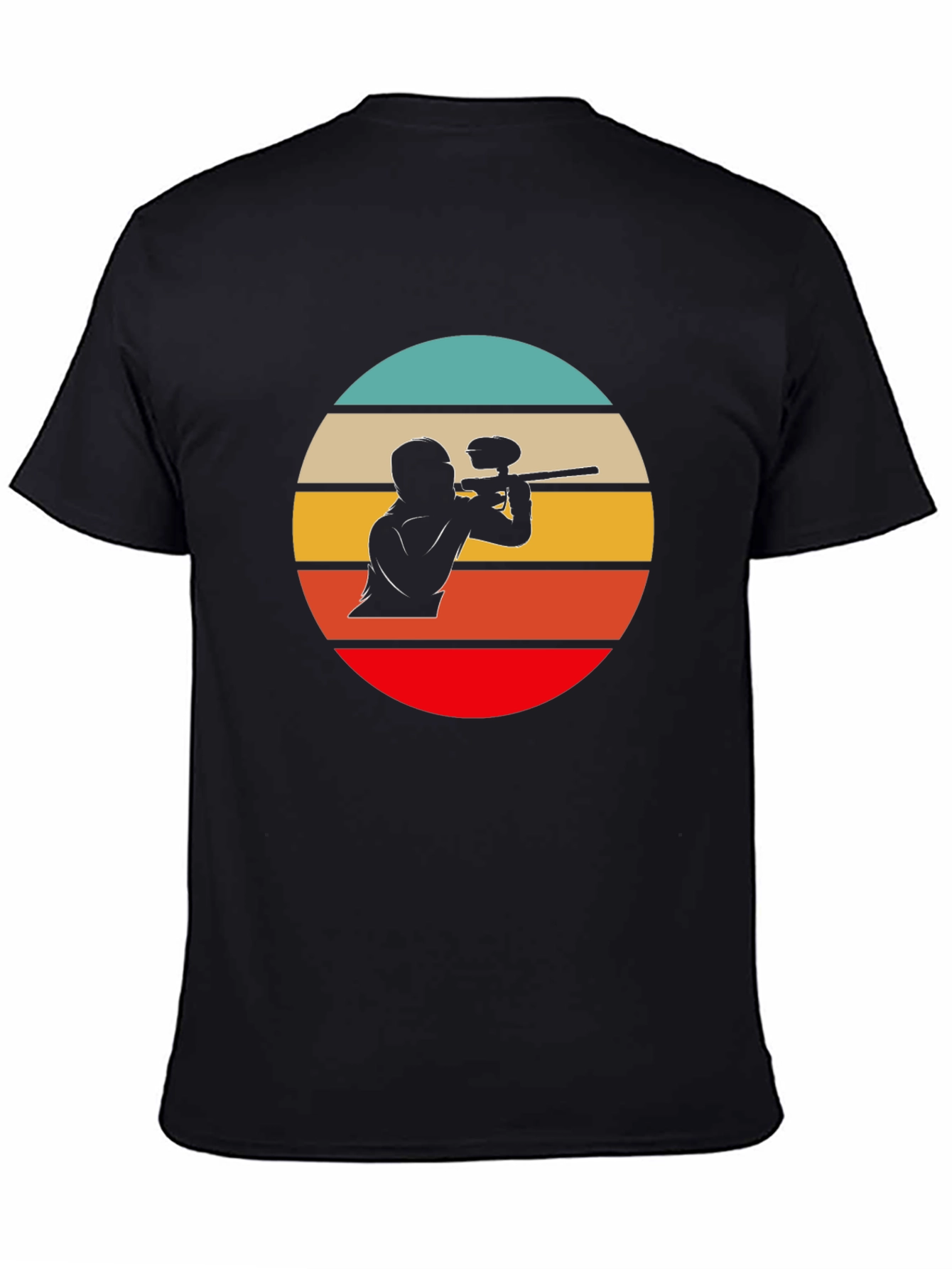Paintball Sunset Graphic Tee - Black Cotton T-Shirt