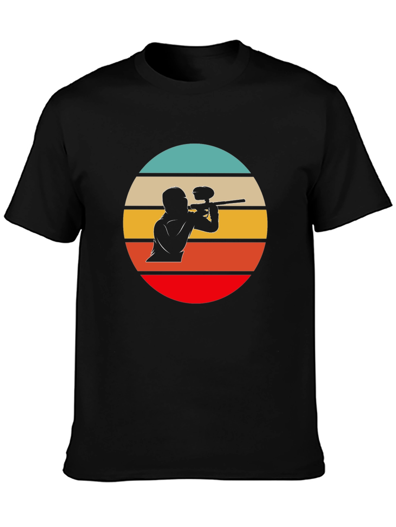 Paintball Sunset Graphic Tee - Black Cotton T-Shirt