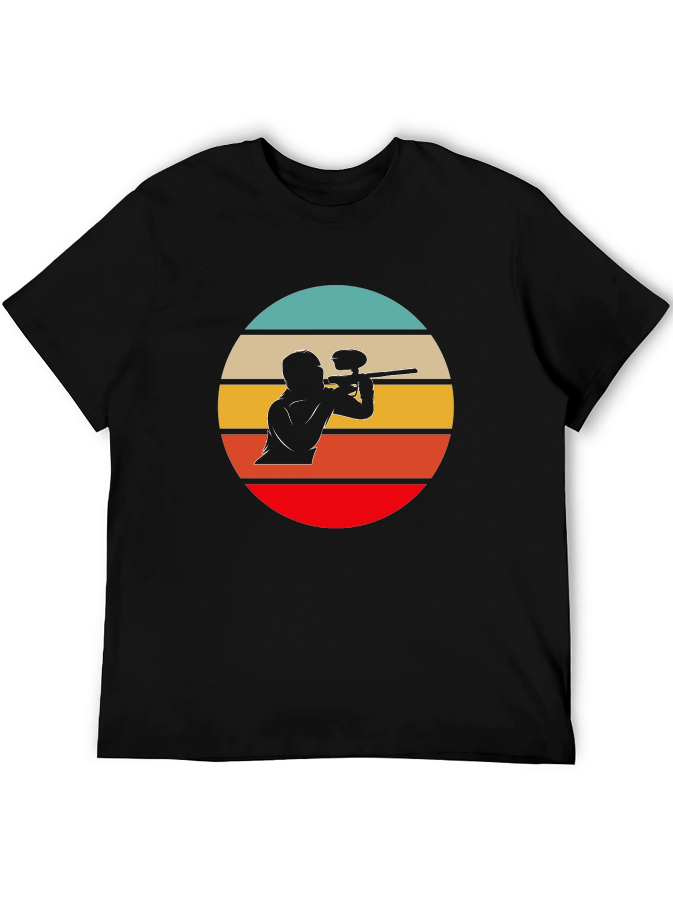 Paintball Sunset Graphic Tee - Black Cotton T-Shirt