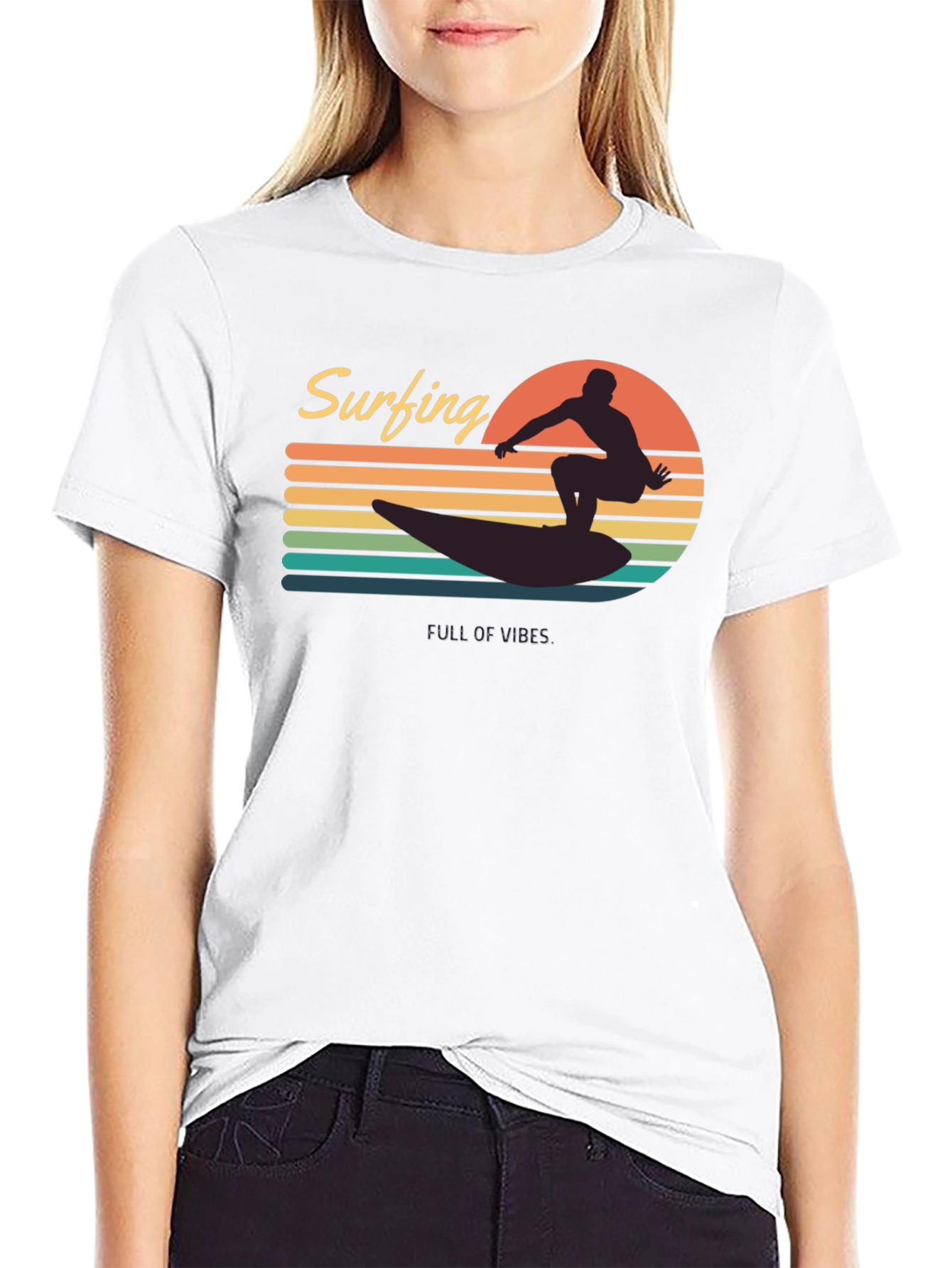 Surfing Vibes Graphic Tee - Mens Black T-Shirt
