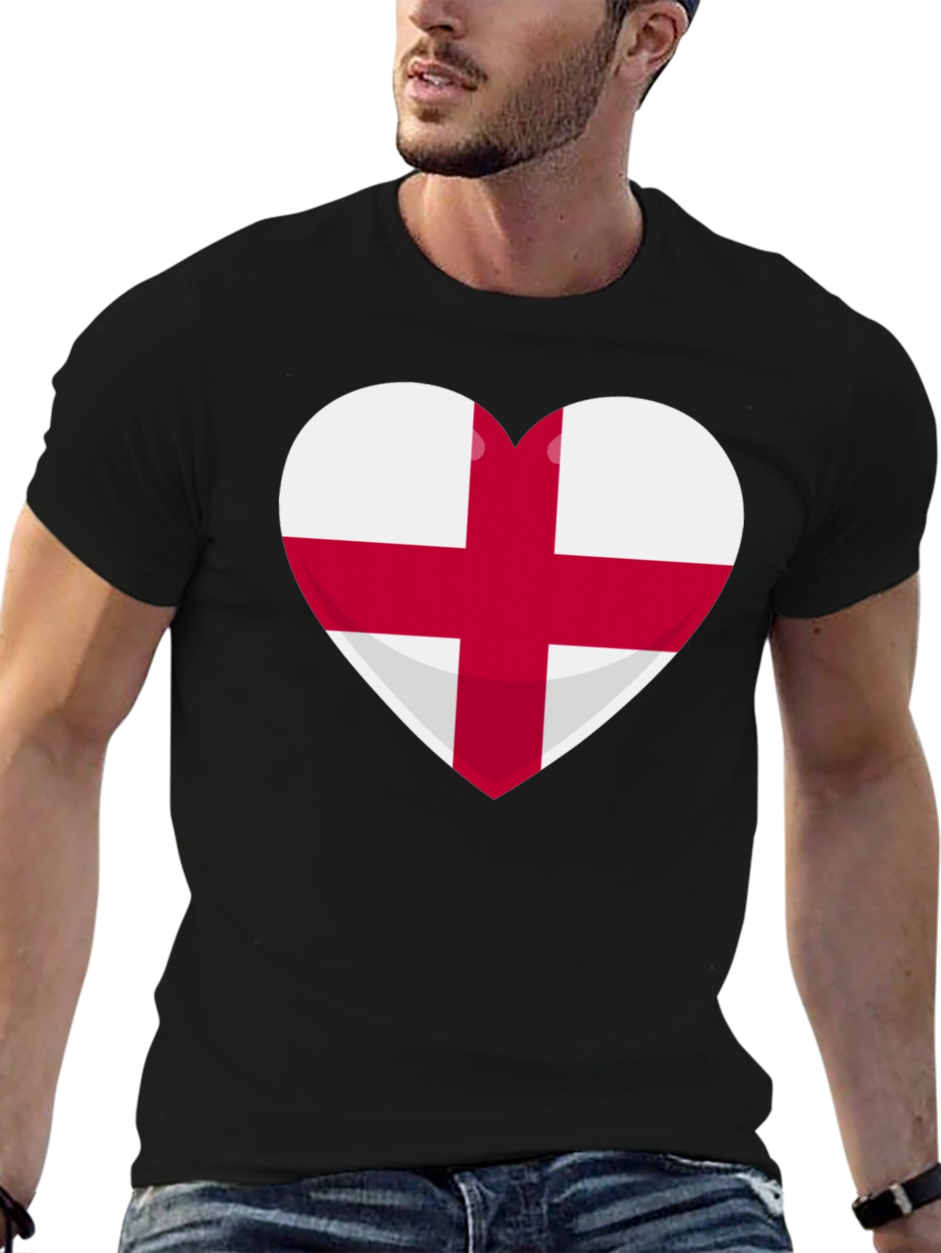 England Flag Heart T-Shirt - Show Your Pride!