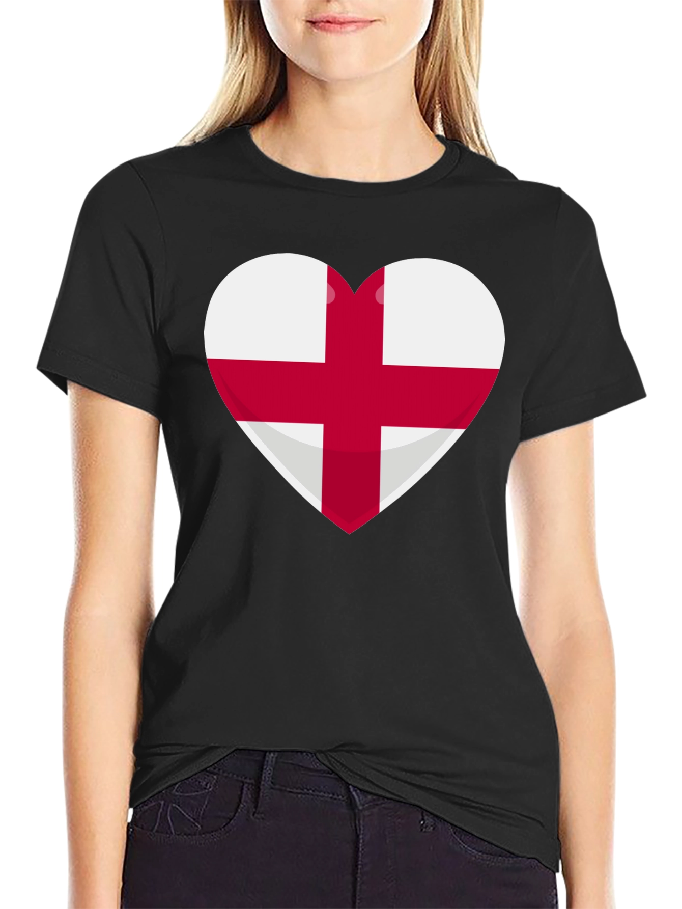 England Flag Heart T-Shirt - Show Your Pride!