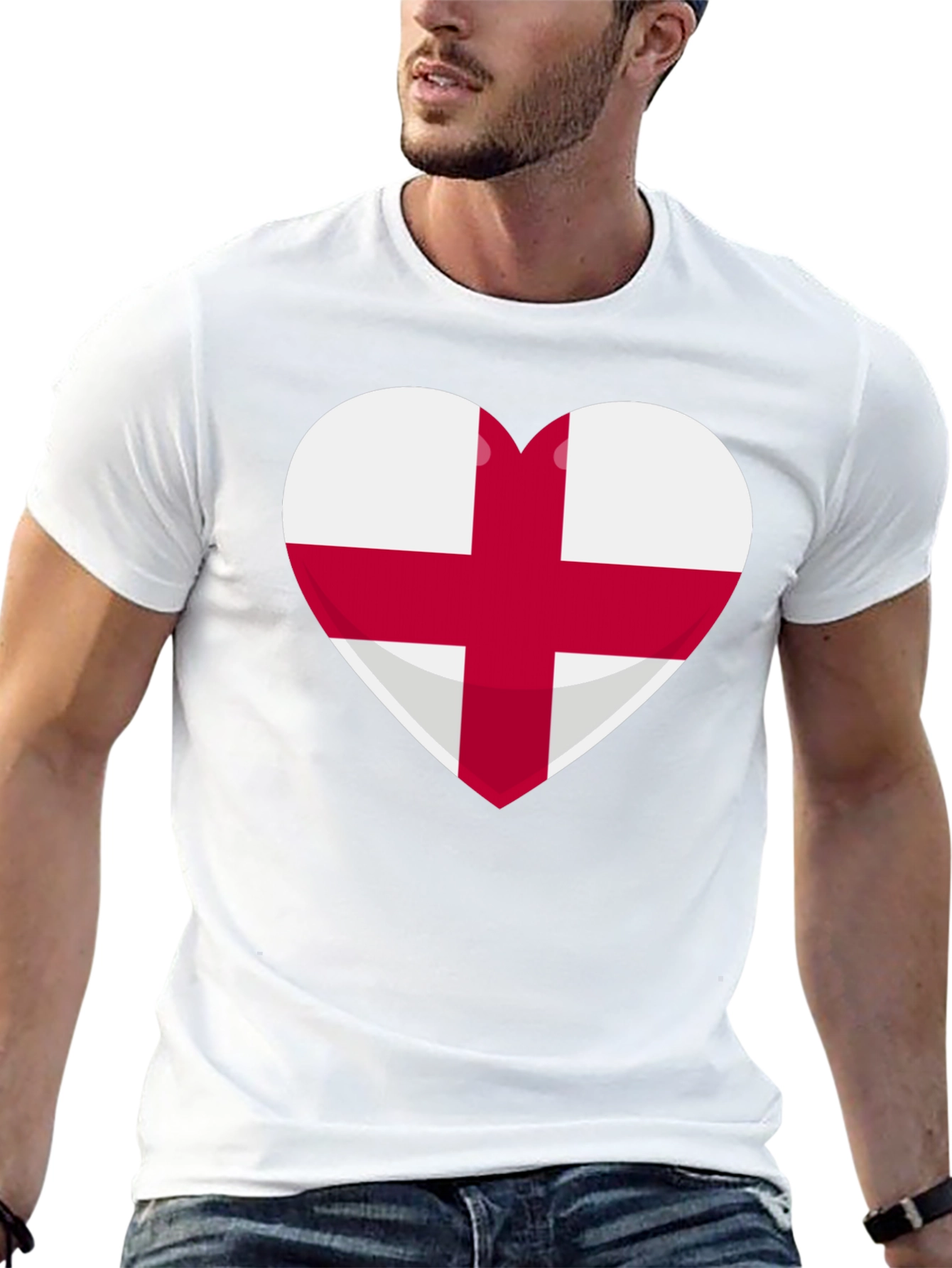 England Flag Heart T-Shirt - Show Your Pride!