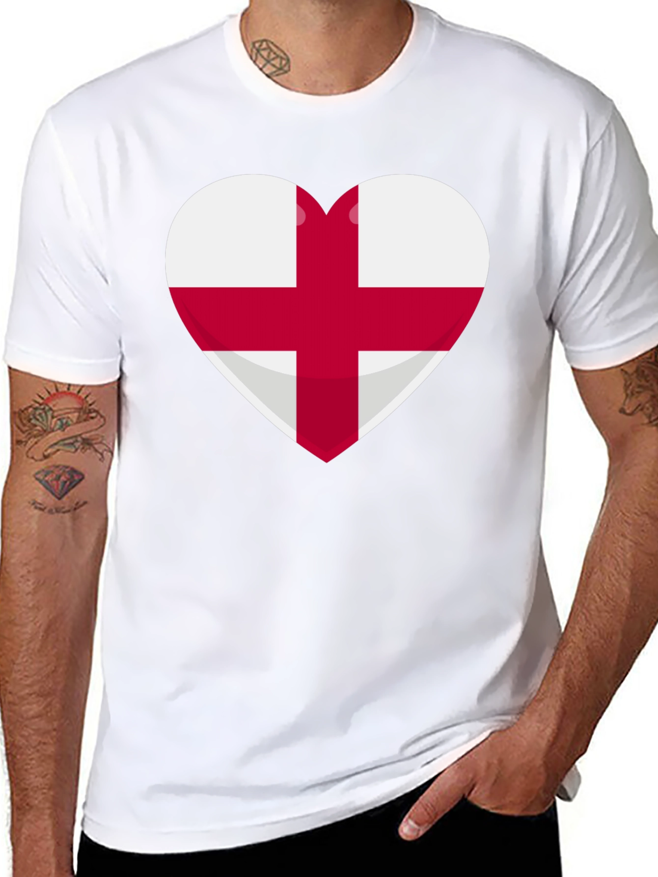 England Flag Heart T-Shirt - Show Your Pride!