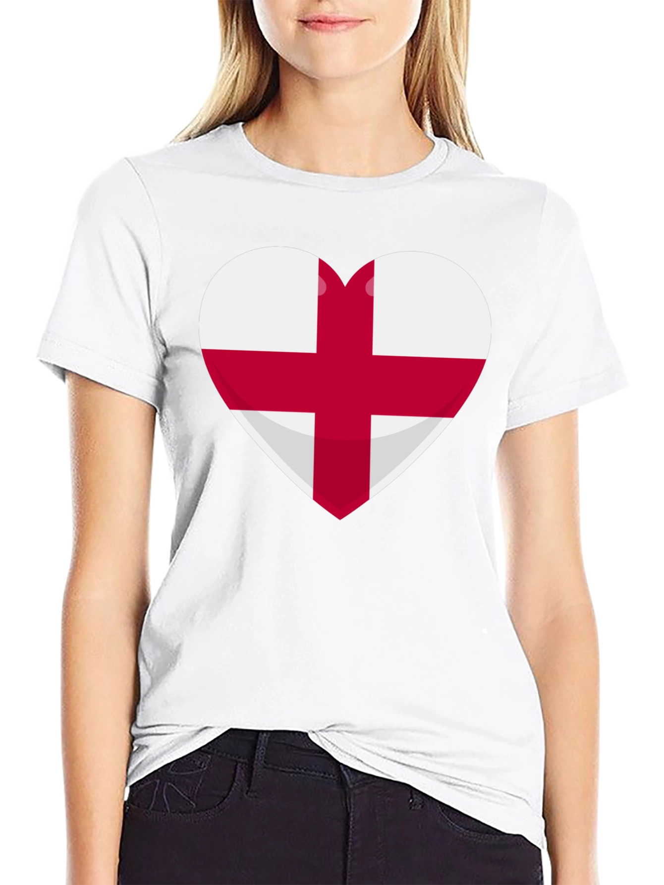 England Flag Heart T-Shirt - Show Your Pride!