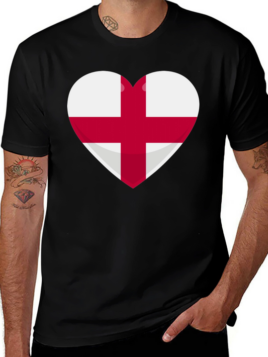England Flag Heart T-Shirt - Show Your Pride!