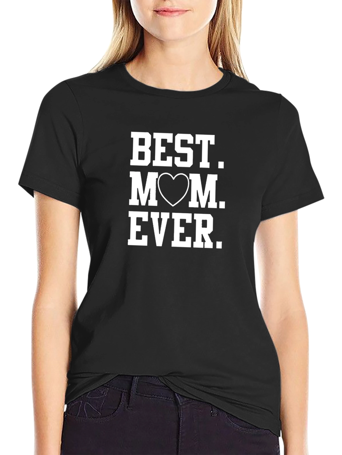 Best Mom Ever Graphic Tee - Black Casual T-Shirt