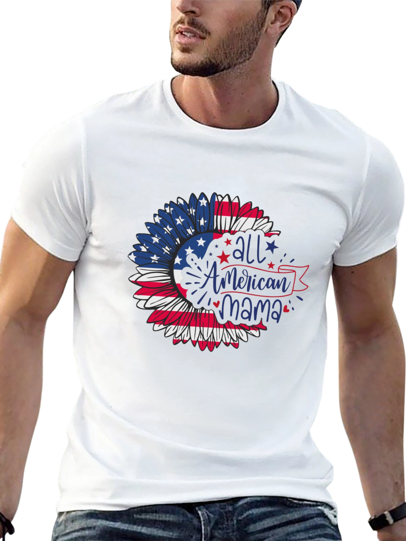 American Mama Patriotic Sunflower T-Shirt