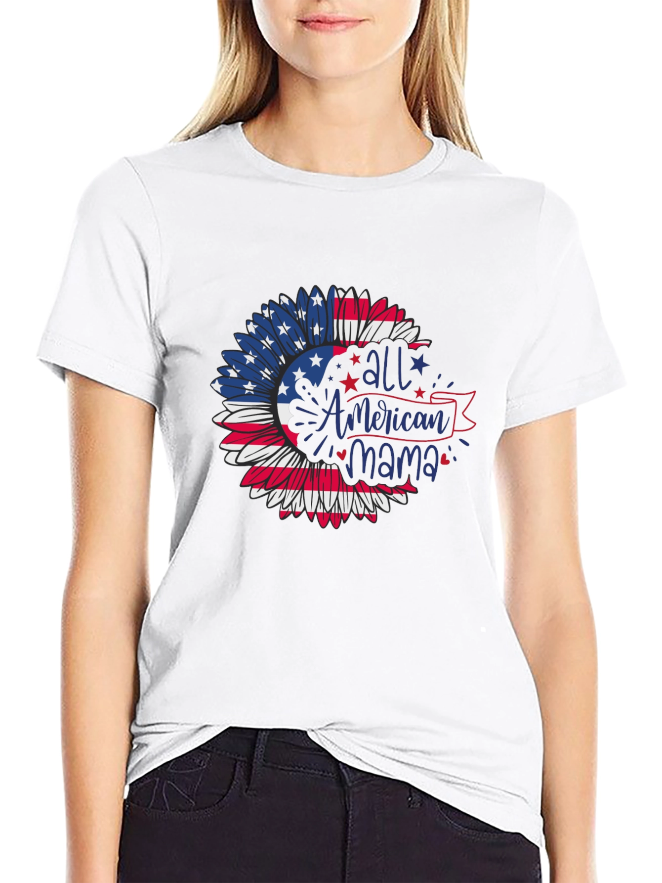 American Mama Patriotic Sunflower T-Shirt