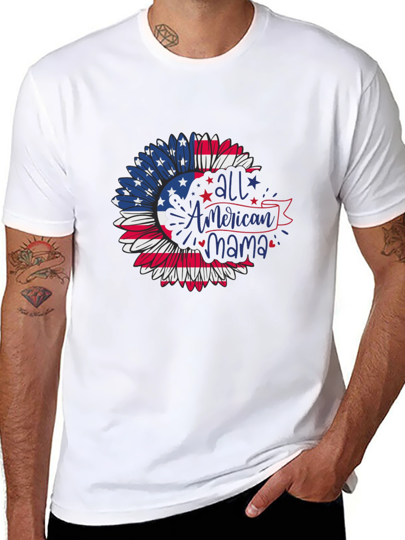 American Mama Patriotic Sunflower T-Shirt