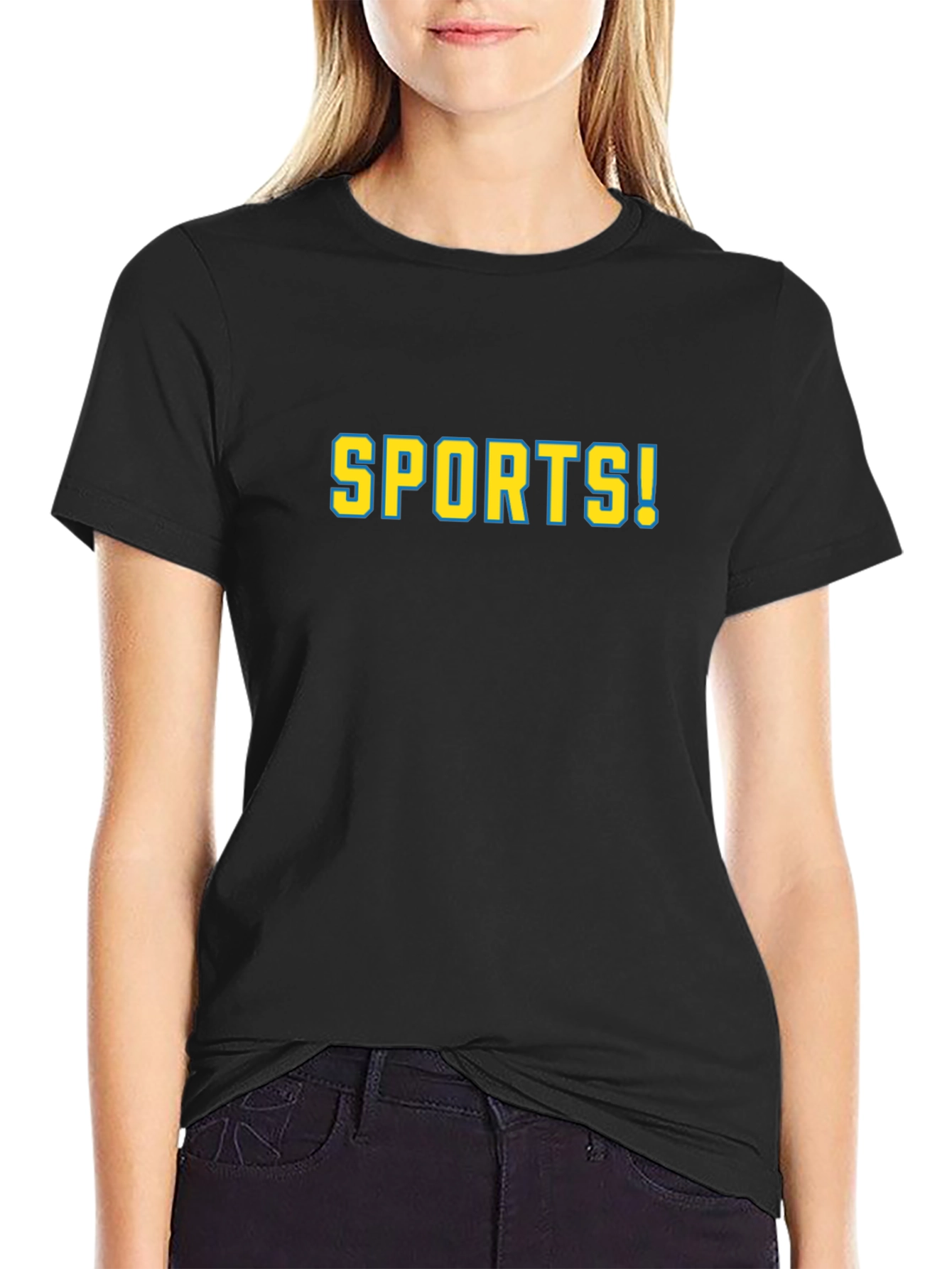 Sports! Graphic Print Black T-Shirt
