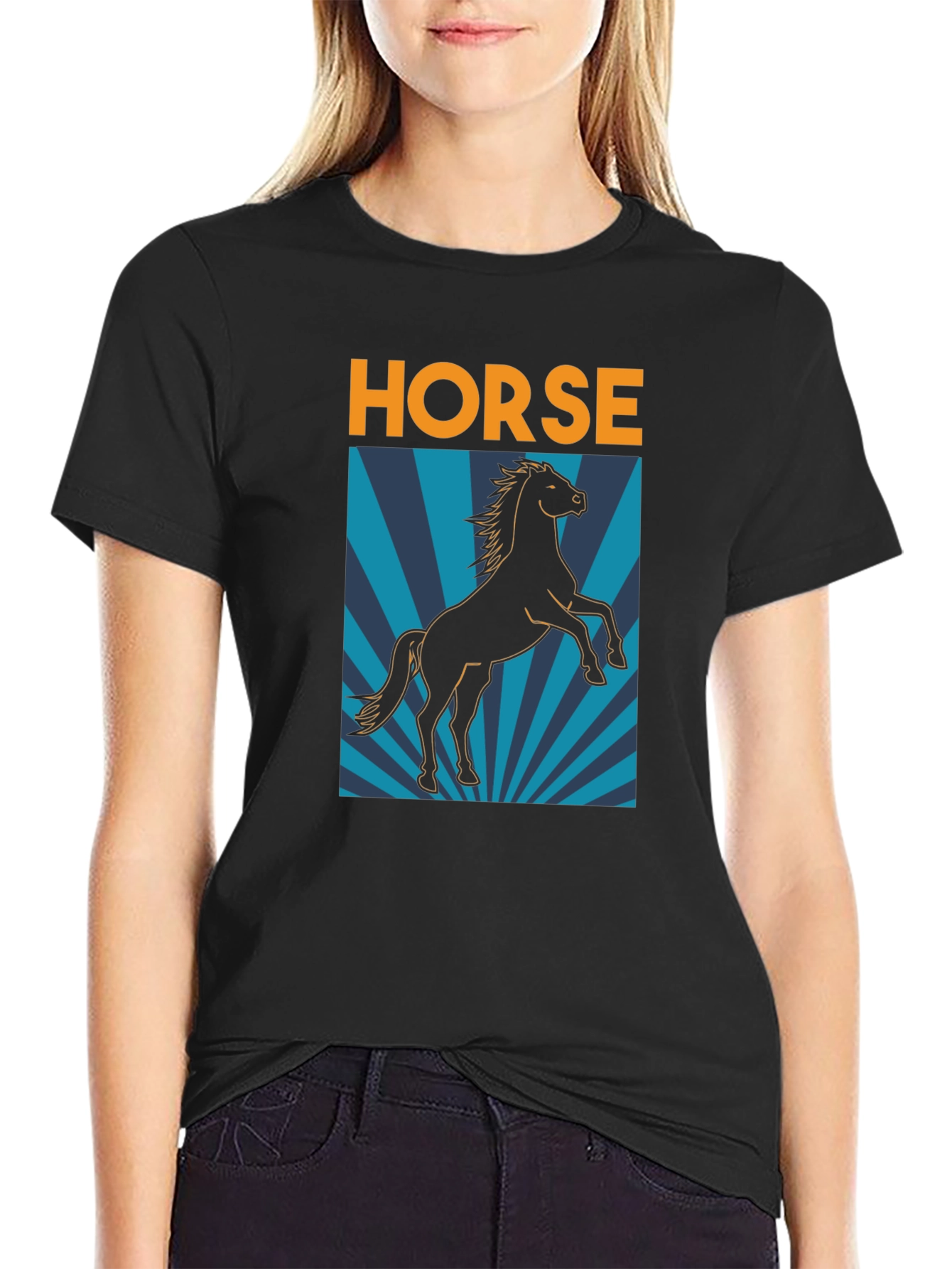 Horse Graphic T-Shirt - Black