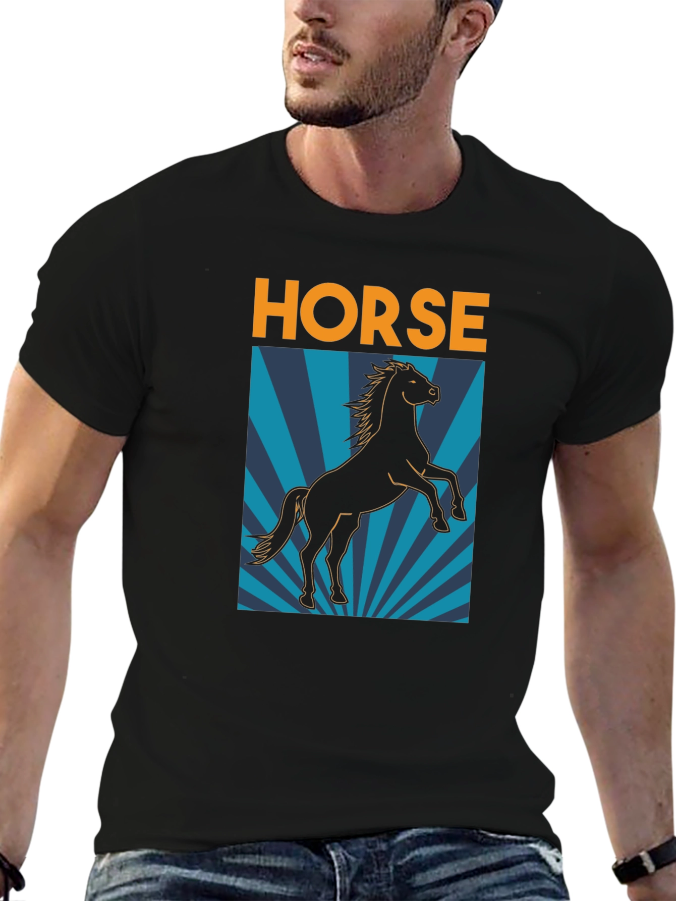 Horse Graphic T-Shirt - Black