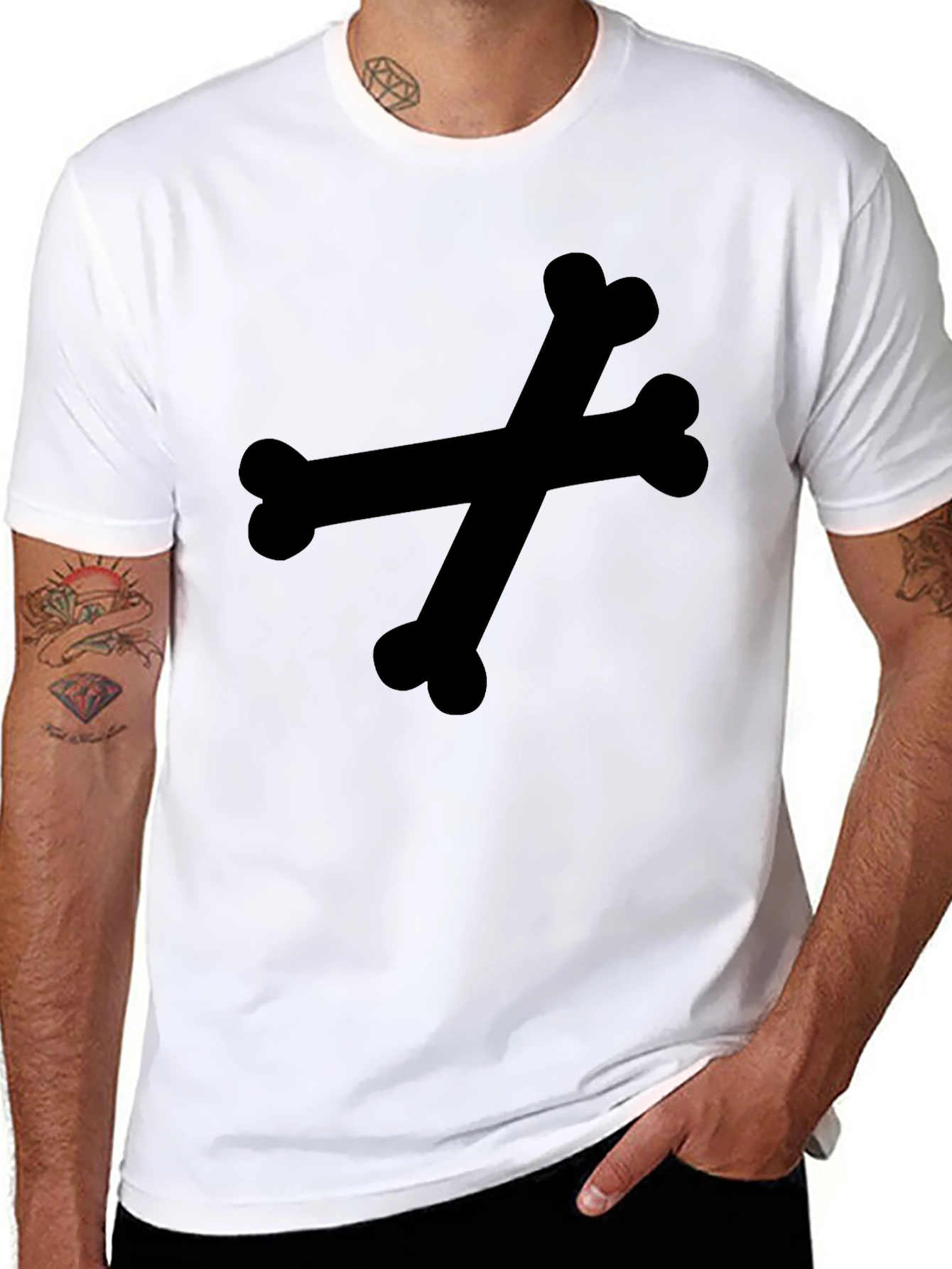 Crossbones Graphic Tee - Mens Black T-Shirt