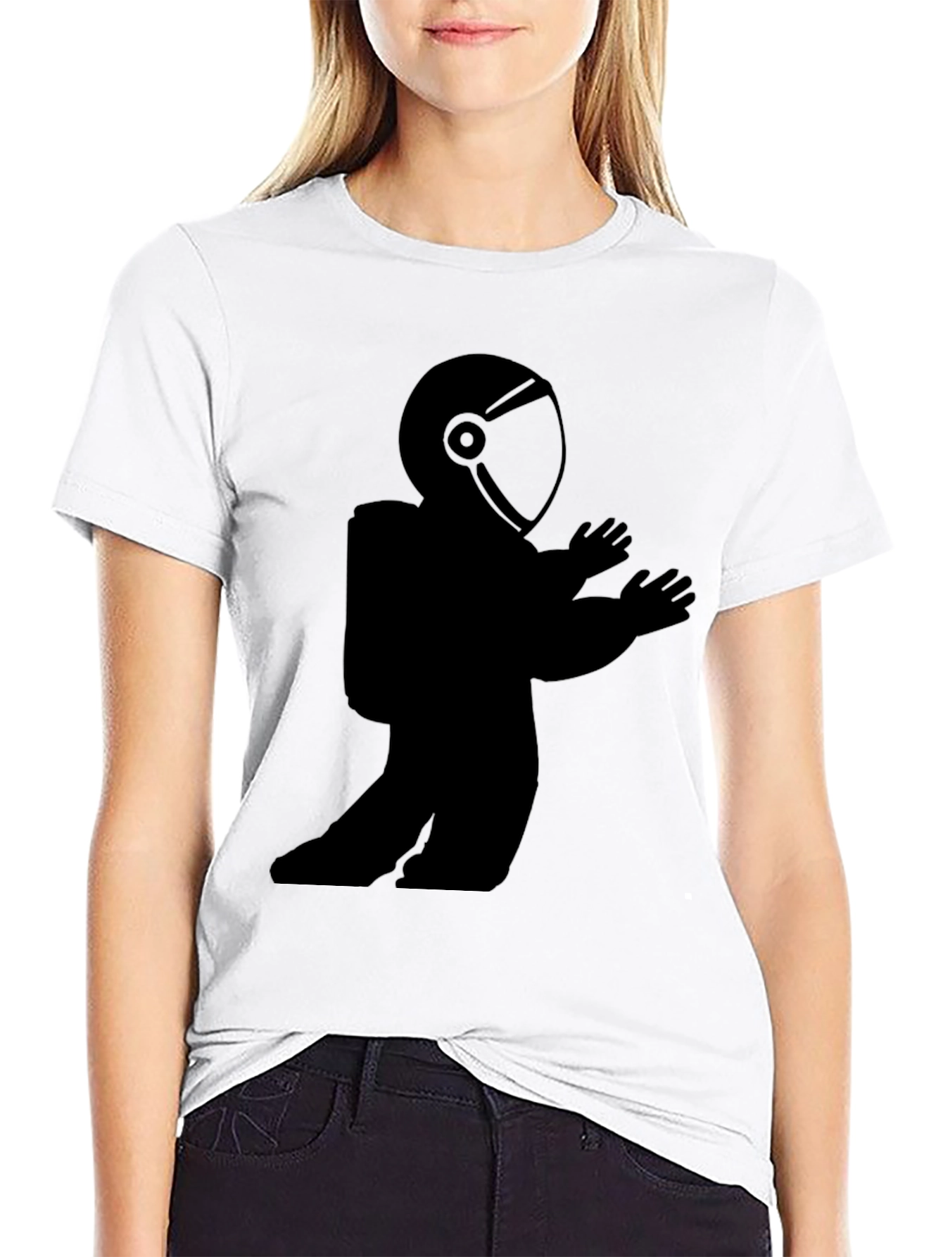 Astronaut Graphic T-Shirt - Mens Black Crew Neck Tee