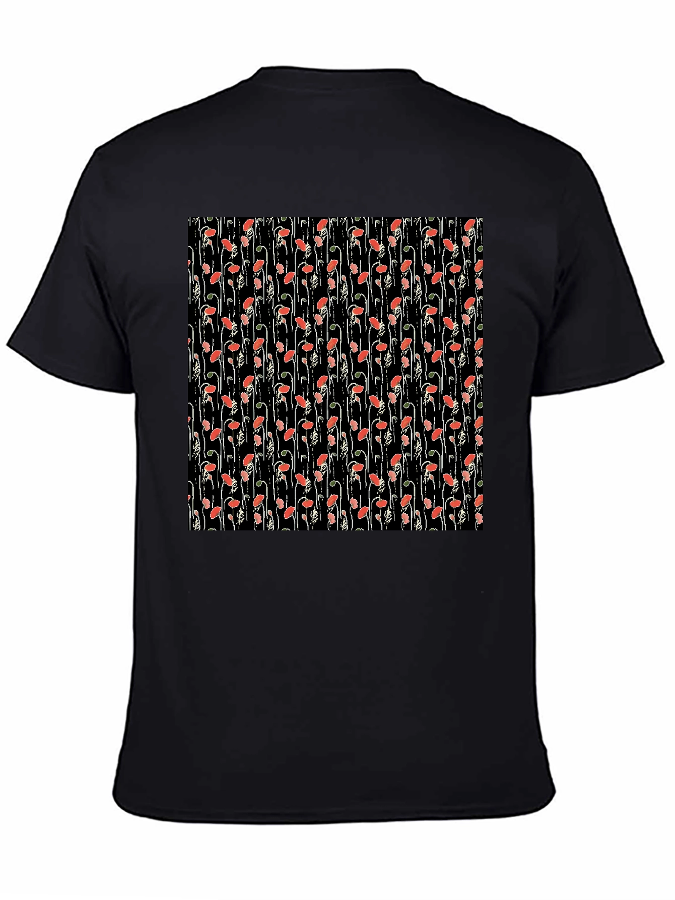 Floral Print Tee - Black Cotton Comfort