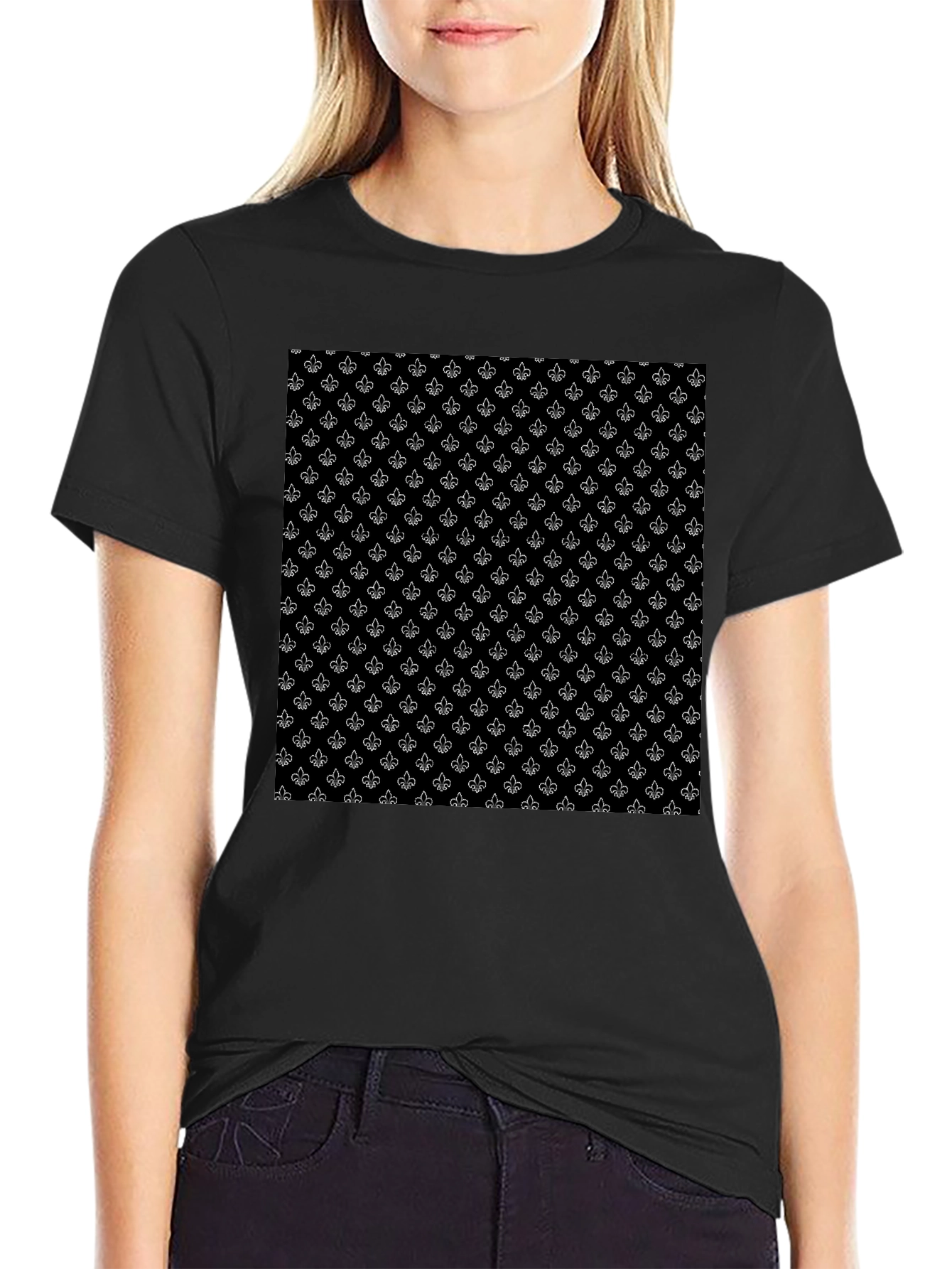 Fleur-de-Lis Pattern T-Shirt - Classic Design