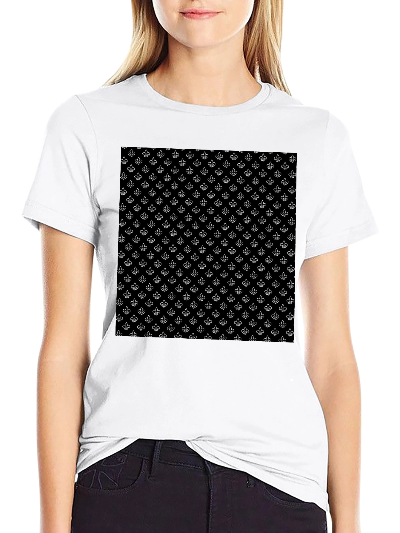 Fleur-de-Lis Pattern T-Shirt - Classic Design