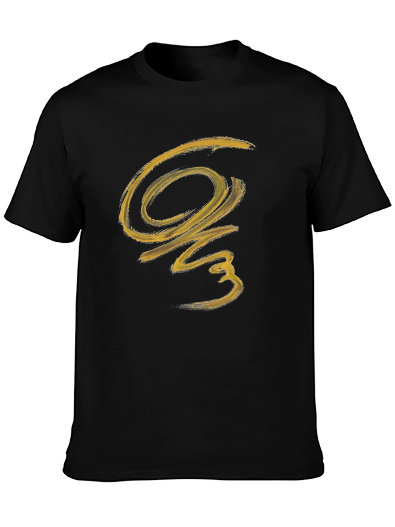 Abstract Brushstroke Graphic Black T-Shirt