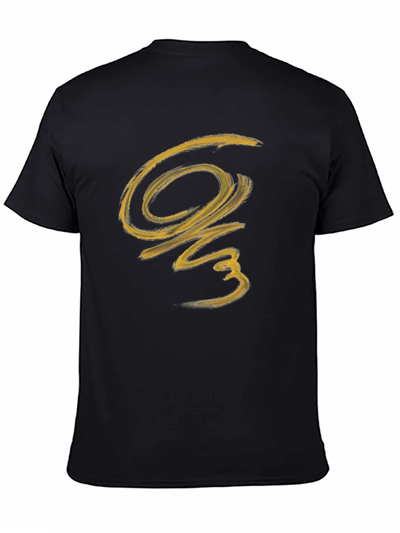 Abstract Brushstroke Graphic Black T-Shirt