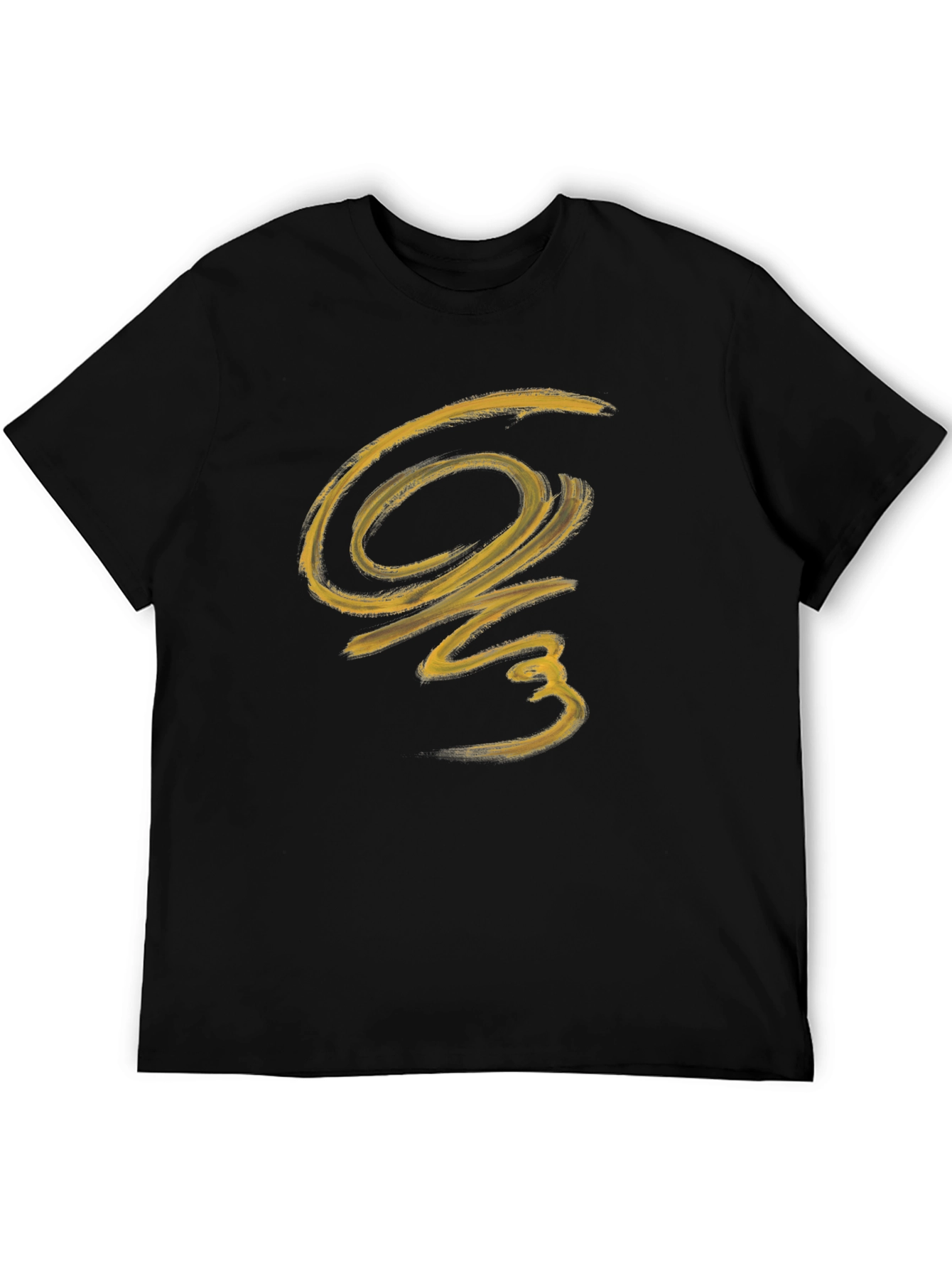 Abstract Brushstroke Graphic Black T-Shirt