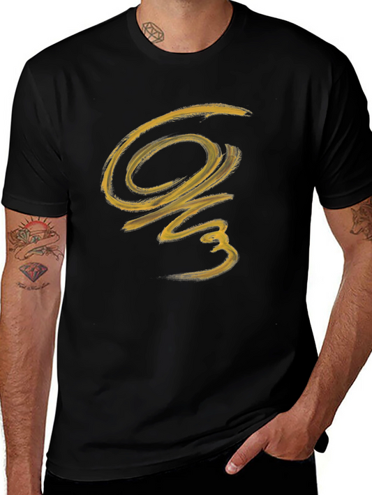 Abstract Brushstroke Graphic Black T-Shirt