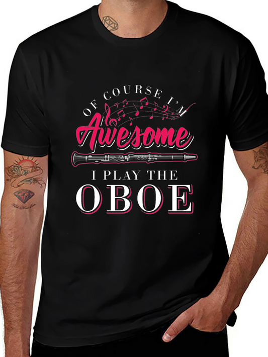 Awesome Oboe Player Black T-Shirt