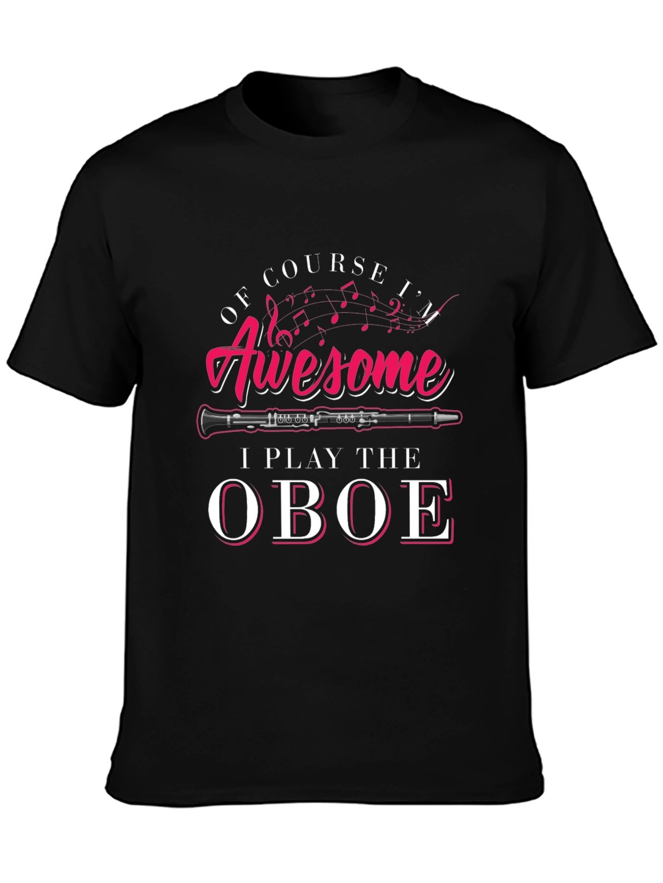 Awesome Oboe Player Black T-Shirt