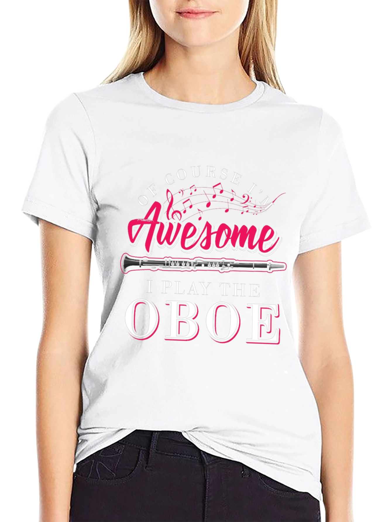 Awesome Oboe Player Black T-Shirt