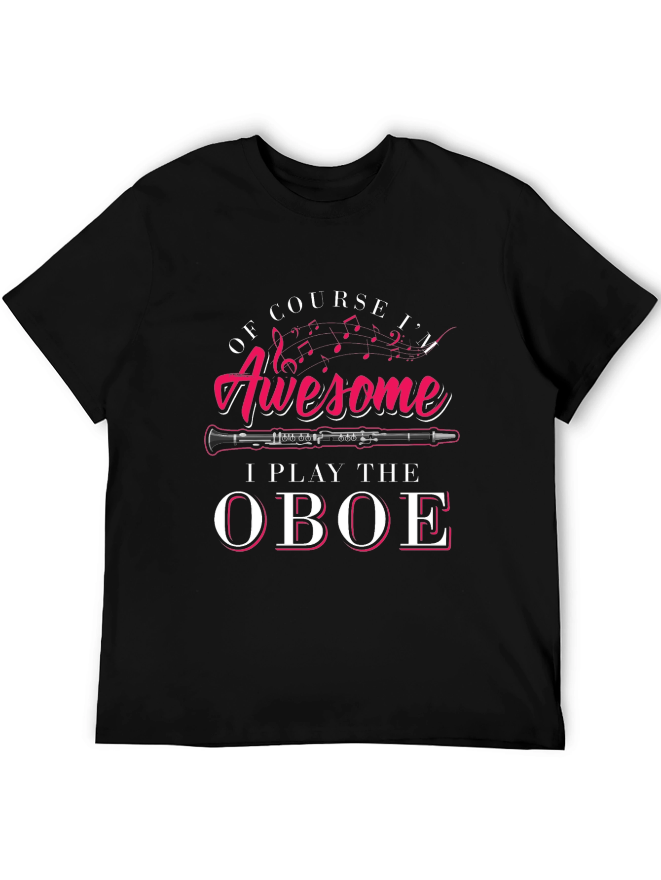 Awesome Oboe Player Black T-Shirt