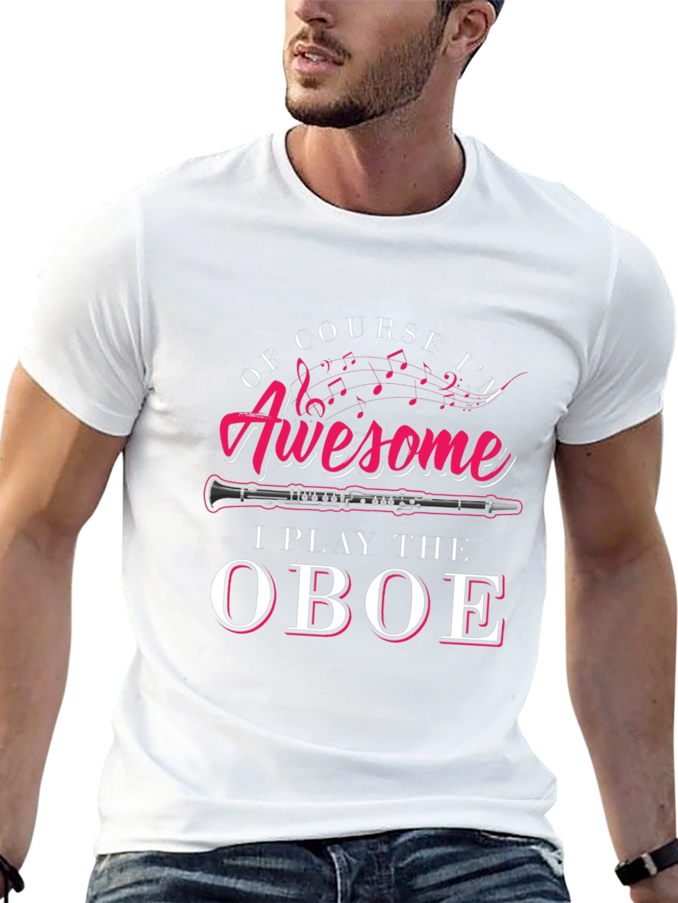 Awesome Oboe Player Black T-Shirt