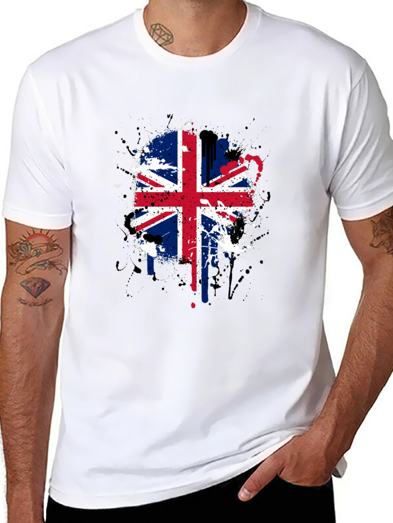 UK Flag Splatter Graphic Tee