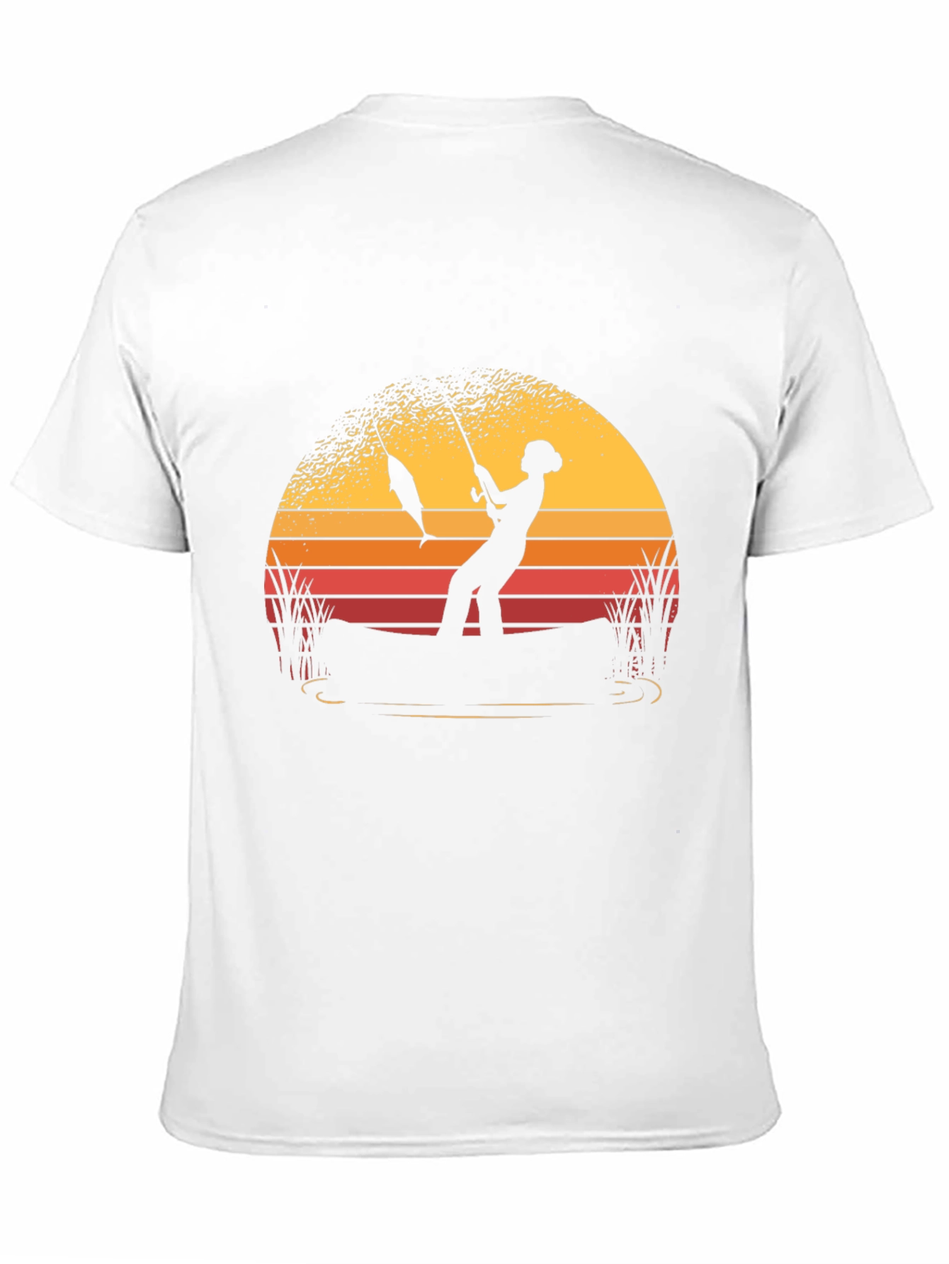 Fisherman Sunset Graphic Tee - Black Cotton Shirt