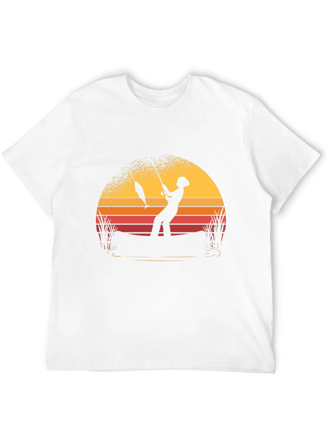 Fisherman Sunset Graphic Tee - Black Cotton Shirt