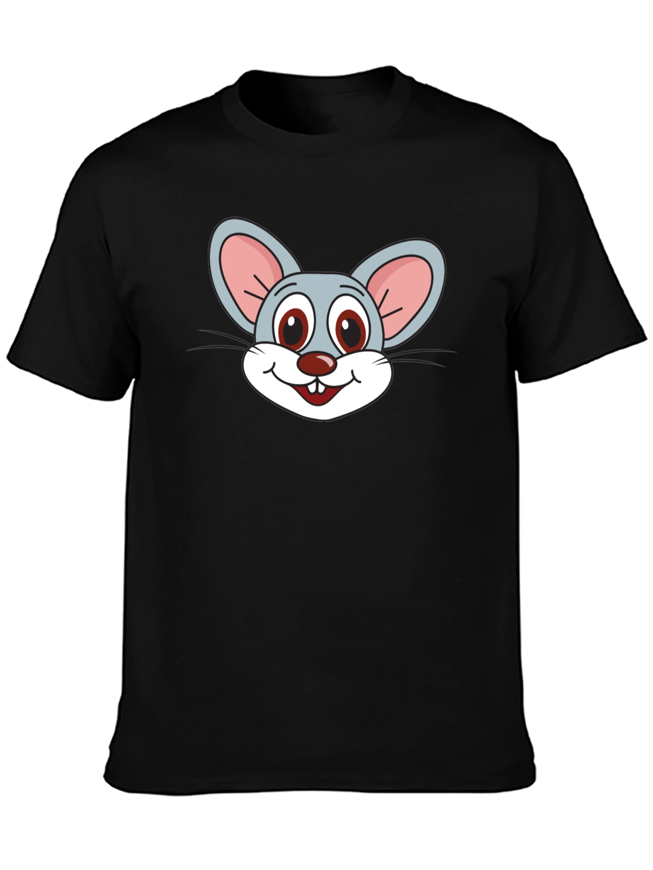 Cartoon Mouse Graphic Black T-Shirt