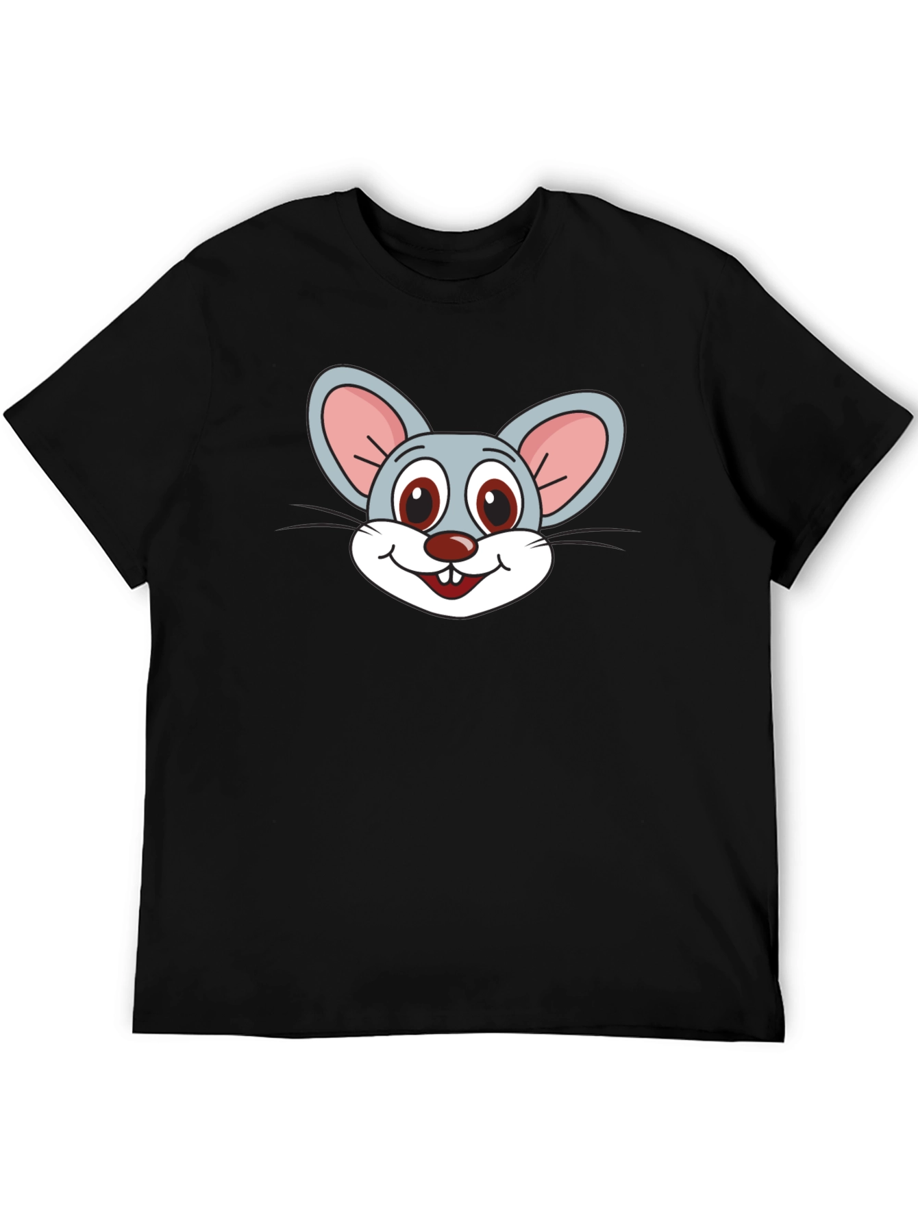 Cartoon Mouse Graphic Black T-Shirt
